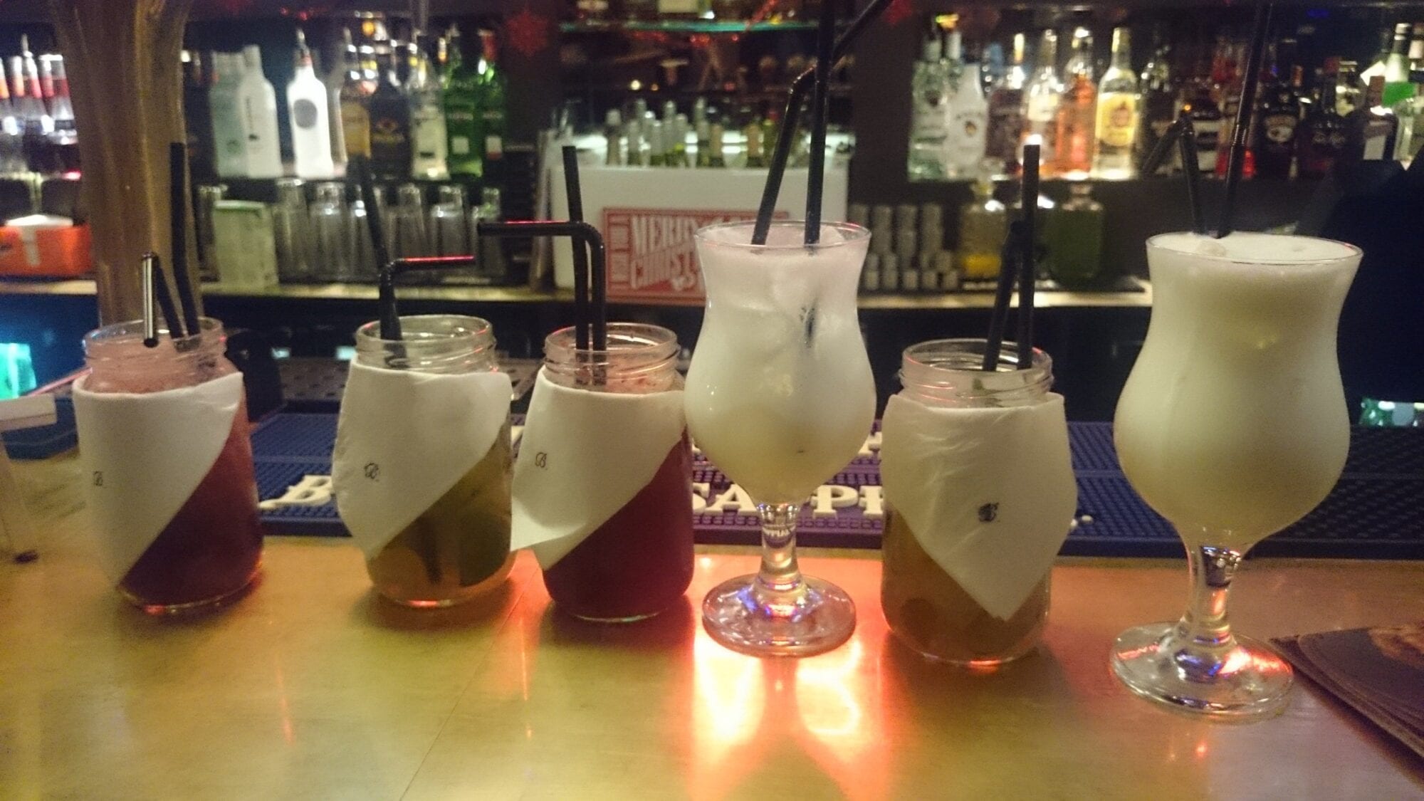 Cocktails at local bar