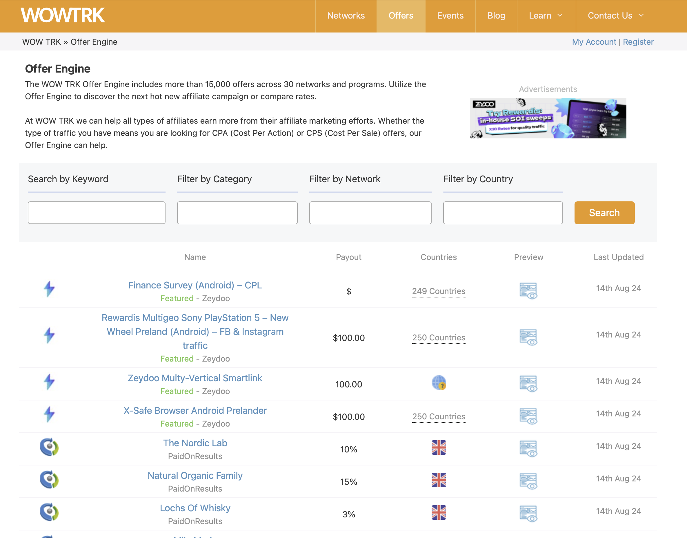 How WOW TRK used to look