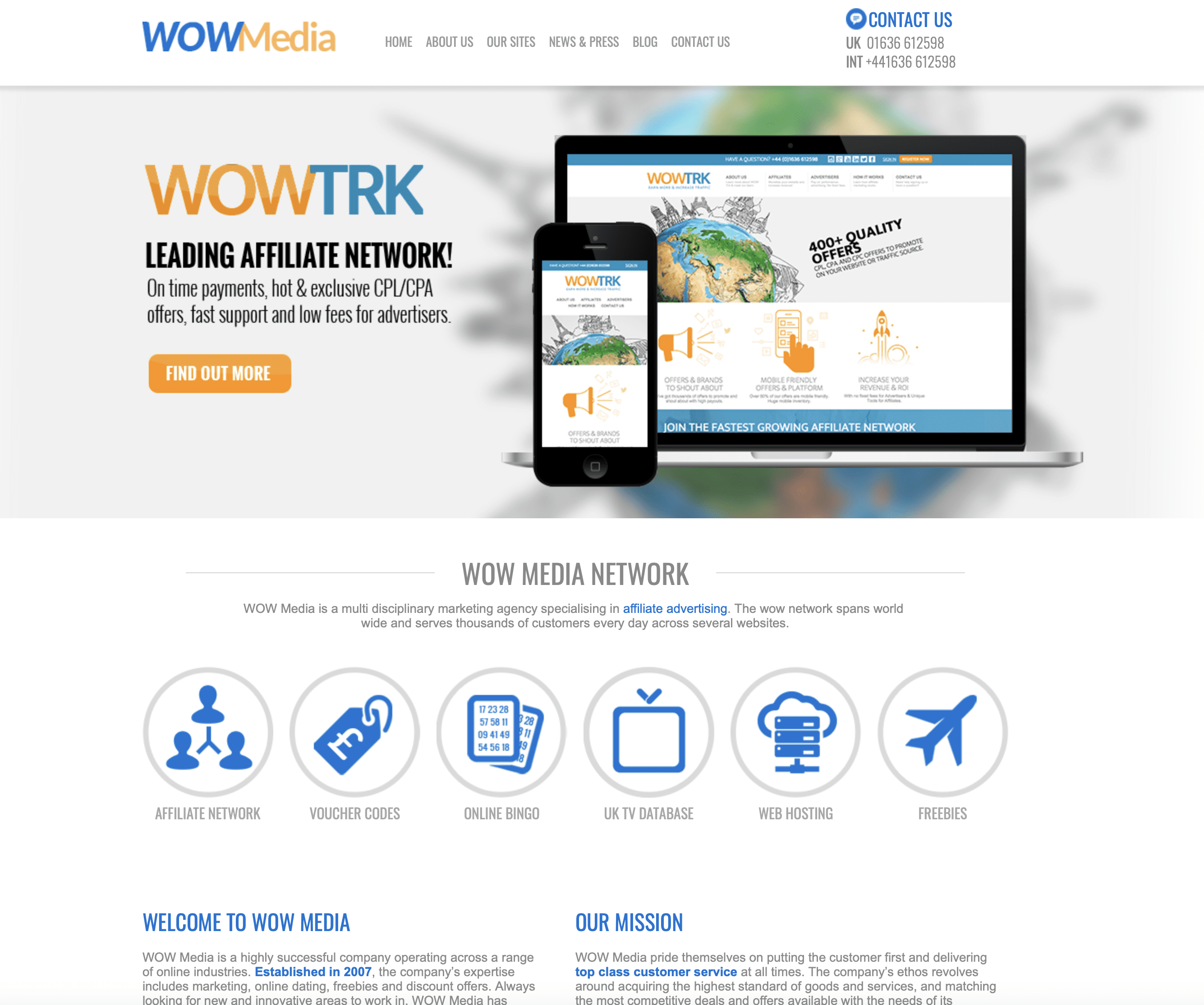 WOW Media website screenshot