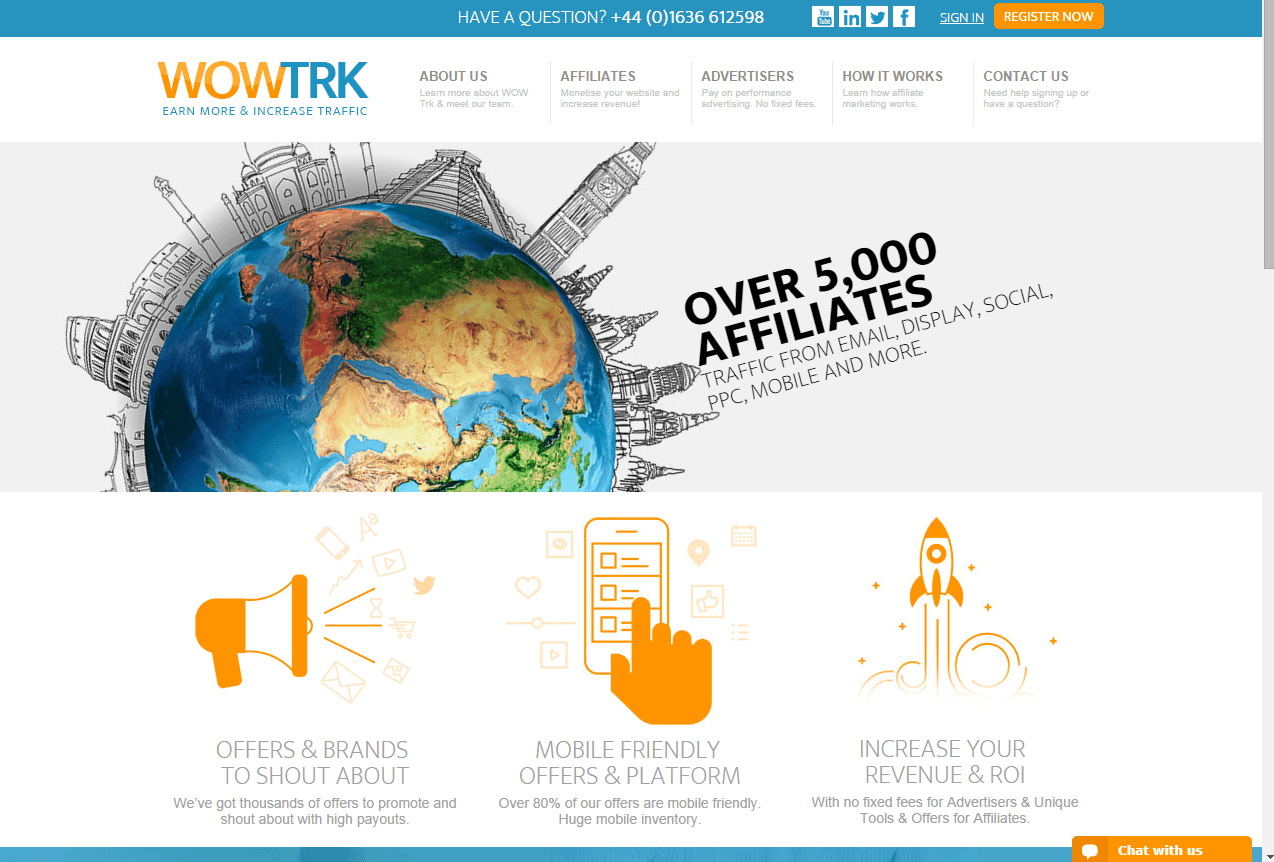 Screenshot of new WOW TRK design in 2014